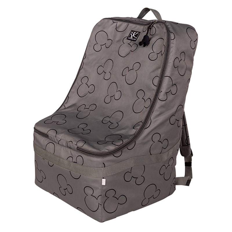 Disney Baby Ultimate Padded Backpack Car Seat Travel Bag, Mickey Grey
