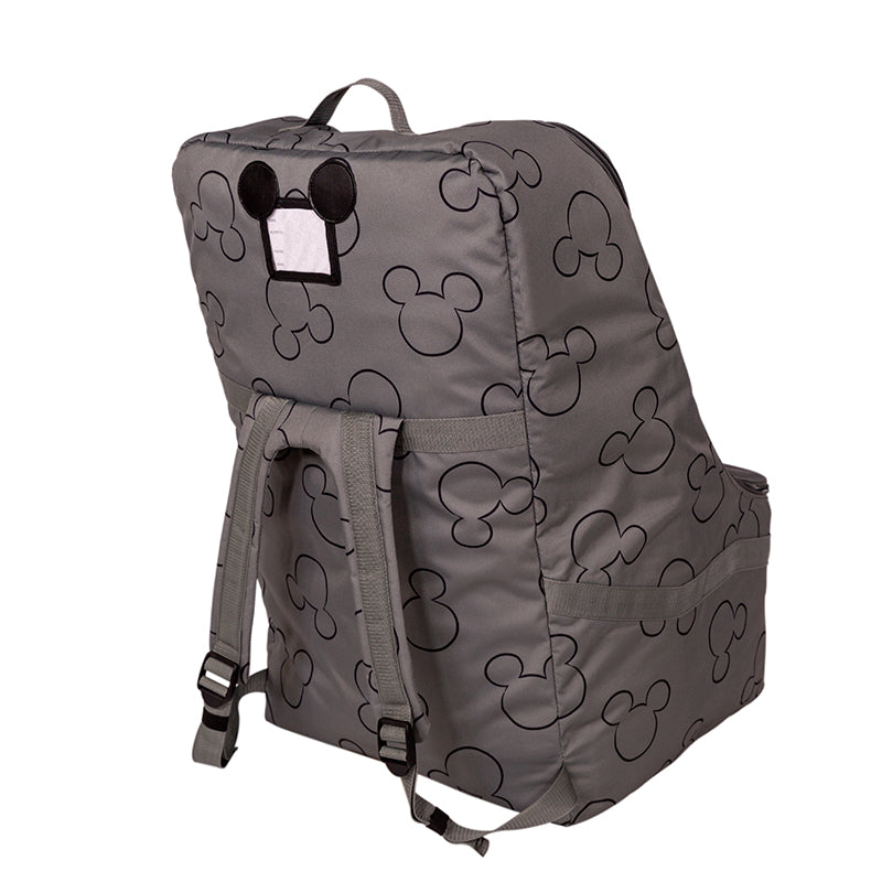 Picture of the back Disney Baby Ultimate Padded Backpack Car Seat Travel Bag, Mickey Grey