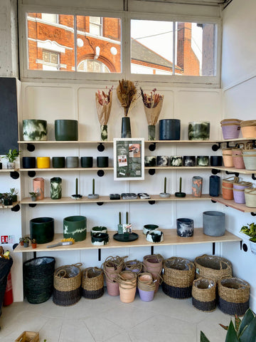 Handmade pots by Concrete Jungle London at Brothers Green in Herne Hill