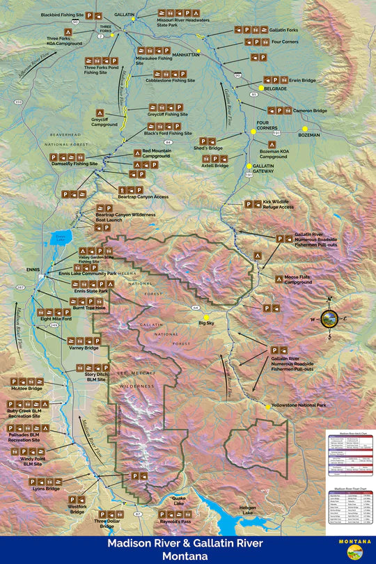 Madison River Montana GPS Map Poster "24x36"
