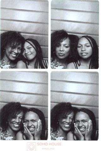 Mother and daughter in Barcelona, Soho House photo booth.