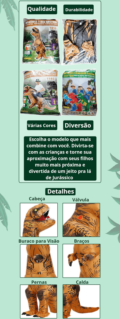 Varias cores do t rex inflável famoso