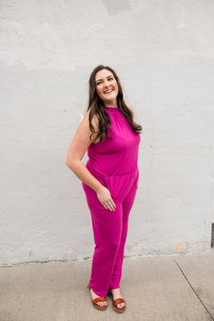 Pink Halter Jumpsuit