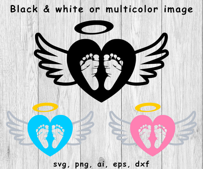 Baby Angel Wings Svg Png Ai Eps Dxf Files For Cut Projects Funny Bone Graphics