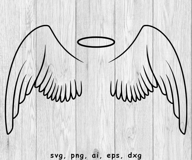 Angel Wings Svg Png Ai Eps Dxf Files For Cut Projects Funny Bone Graphics