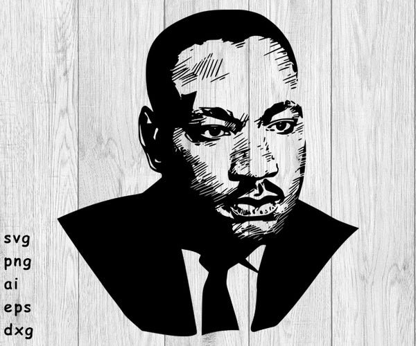 Martin Luther King face angles silhouette, svg bundle - free svg