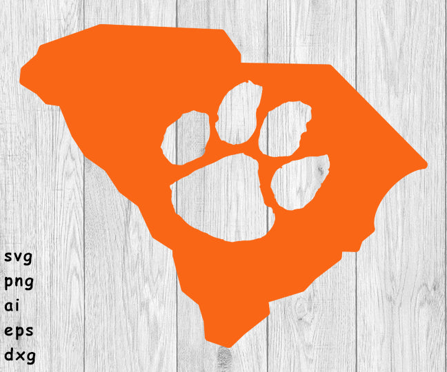 Download South Carolina Tiger Paw Svg Png Ai Eps And Dxf Files For Auto D Funny Bone Graphics