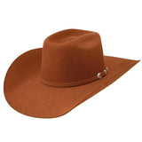 Rust-Colored Resistol SP 6x felt hat, a symbol of cowboy heritage, showcased against a rustic backdrop. The hat's rich hue captures the essence of the American West, evoking a sense of adventure and authenticity.