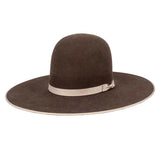 Chocolate Serratelli 6X Bound Edge Felt Hat, exuding classic Western style and sophistication, displayed against a neutral background