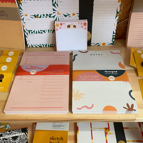 A selection of colourful planners and pads at The Stationery Cupboard
