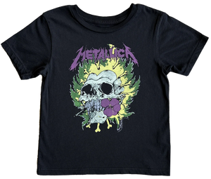 Metallic Organic Short Sleeve Tee, Jet Black - Mockingbird Baby & Kids