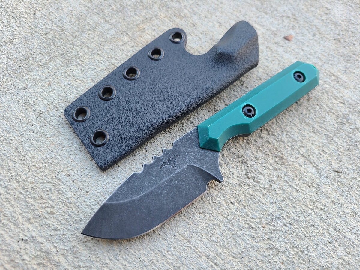 52100 Mid-Sized Camper (Teal Paper Micarta) – Tactical Pterodactyl Knives