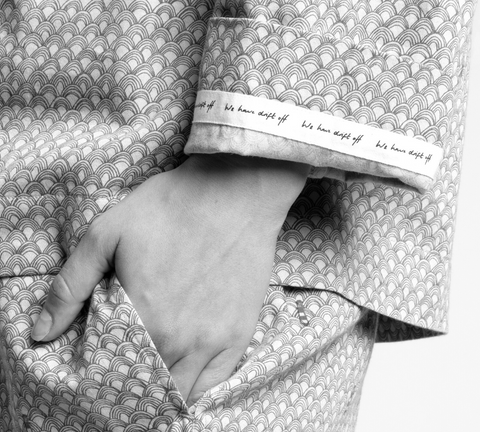 Messaging tape inside of pyjama top cuffs