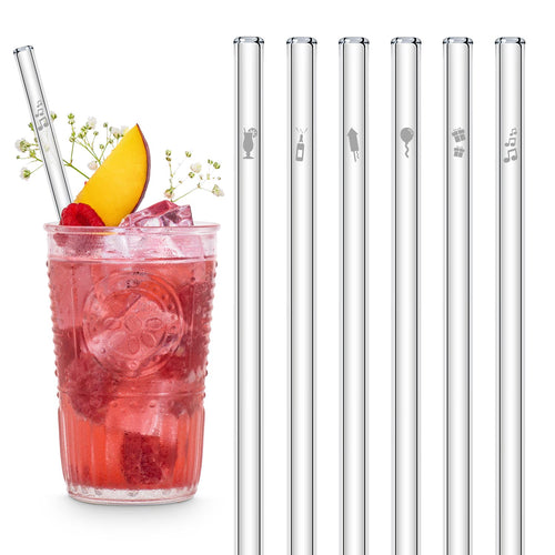 Cat Lover Glass Straws 8 inch Engraved with Funny Cat Quotes | Halm