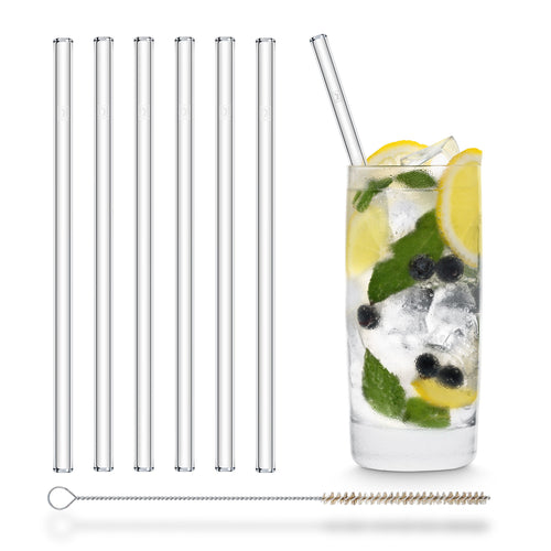  NETANY 16-Pack Reusable Glass Straws, Clear Glass