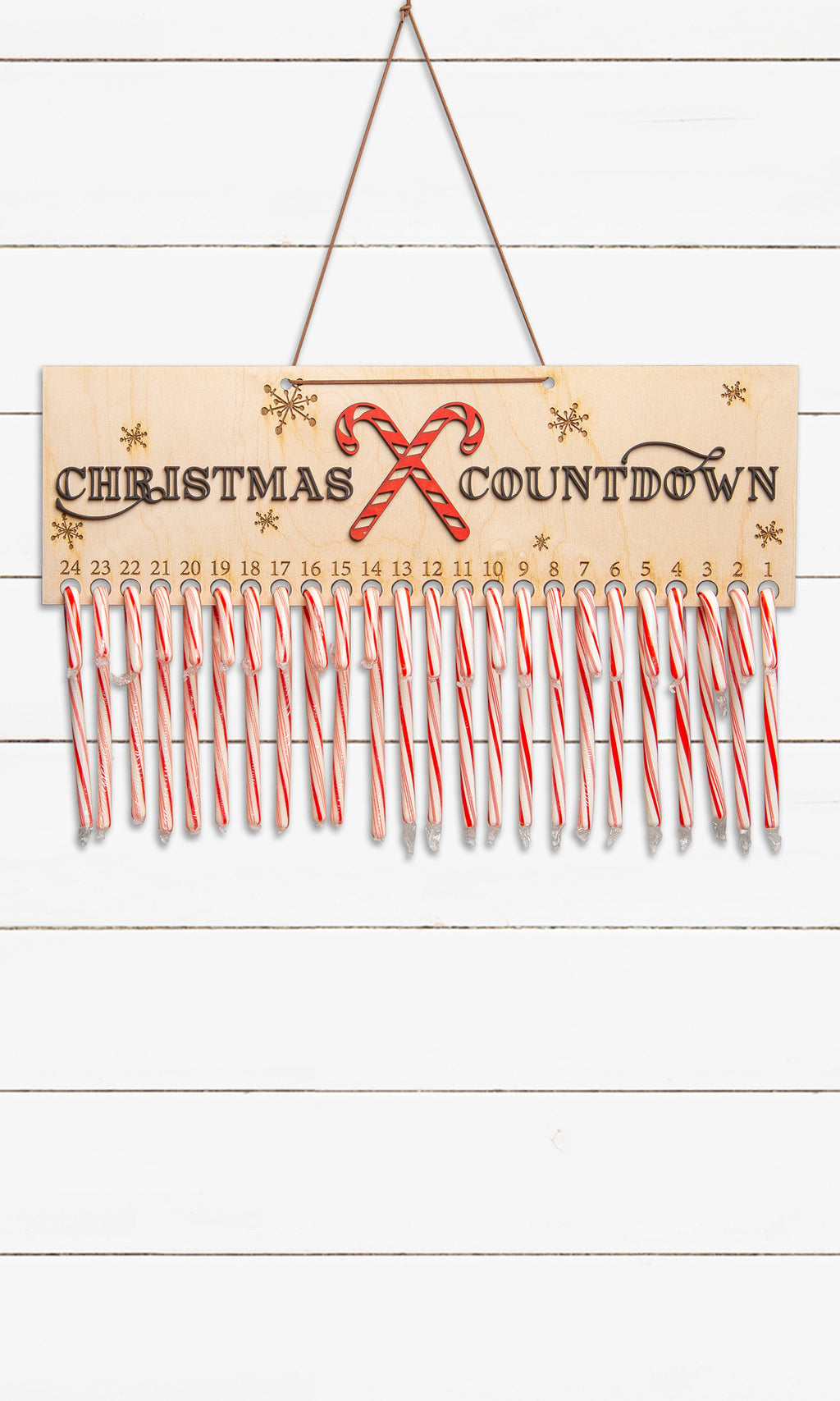 Christmas Countdown Calendar Wall Hanging Tiny House Vintage and Art