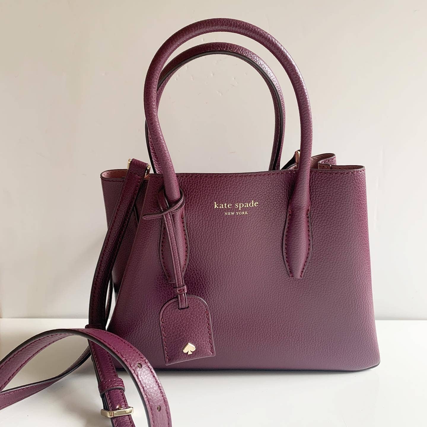 Kate Spade Eva Small Satchel Crossbody Deep Plum Purple Purse – Shop Dina's  Days