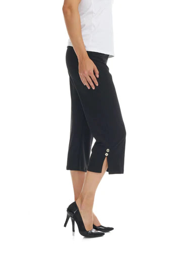 Gitane Button Detail Capri in Black – Island Girl