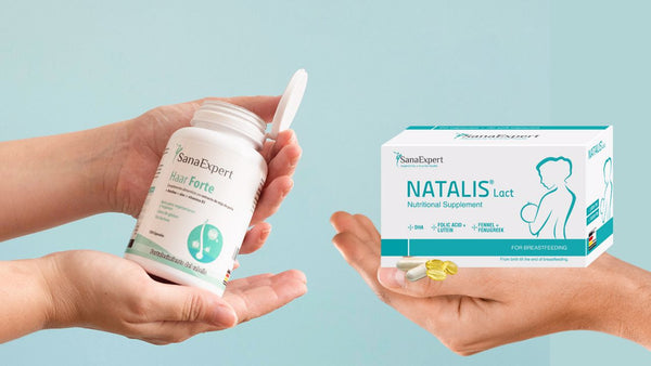 integratori naturali Natalis Lact Haar Forte con principali vitamine da assumere in allattamento 