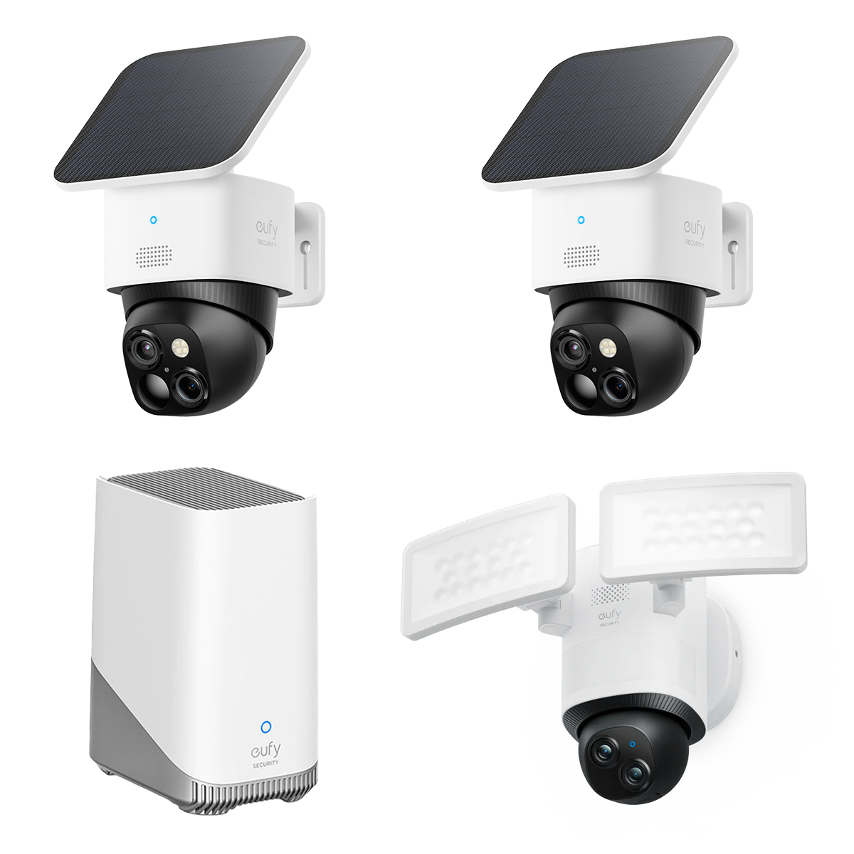 SoloCam S340 (2 pack) + Floodlight Camera E340 +HomeBase S380