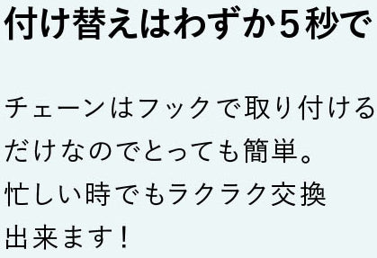 付け替えはわずか5秒で