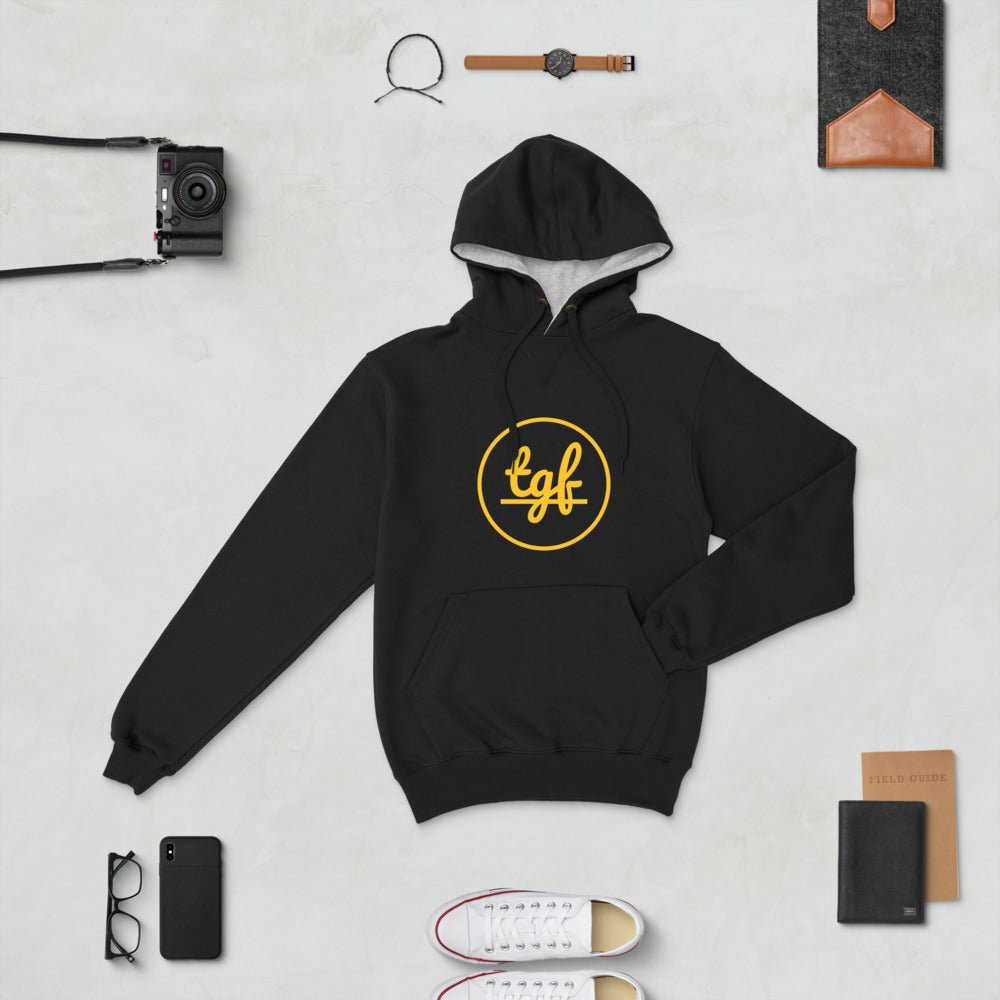 yellow and black champion hoodie