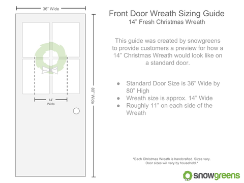 14 inch christmas wreath sizing guide