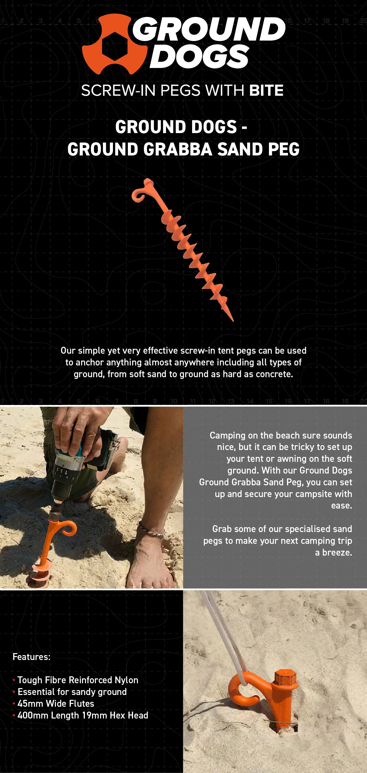 Screw-In Beach & Sand Pegs – GroundGrabba AU