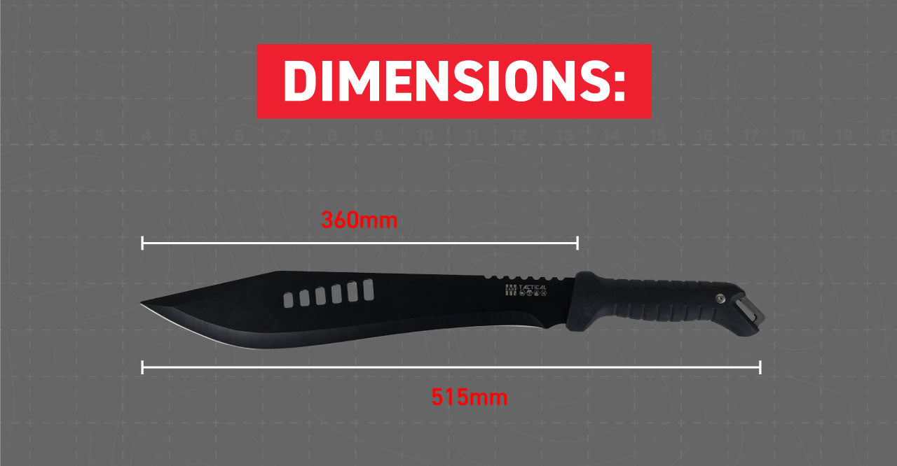 Dimensions:  Overall length: 515mm Blade length: 360mm