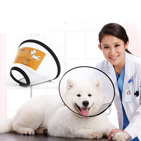 Dog Cat Collar Elizabeth Circle Anti Bite Feeding Healing Brace Cover 