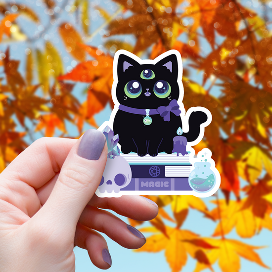 Black Cat Meowgic Sticker | Midnite Moon Trip