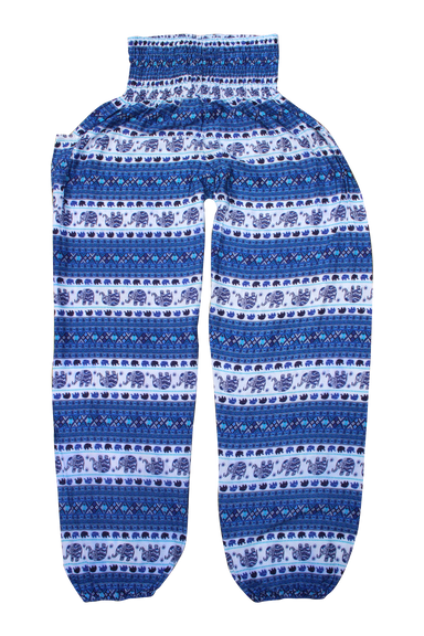 Dark Blue Marble Elephant Harem Pants - Lamsri Bohemian