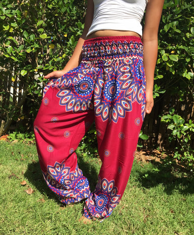 Red Floral Harem Pants | Bohemian Island | Bohemian Island