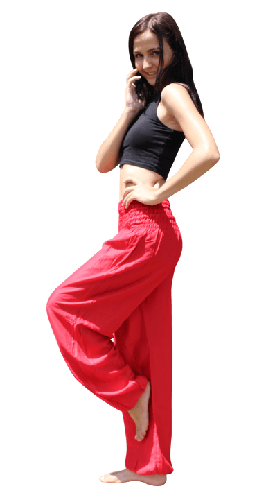 Red Rainforest Harem Pants