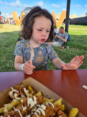 Eating with kids at Glastonbury