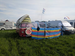 The camper van fields at Glastonbury