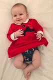 Cute Baby in Santa Claus Dress & Festive Cloth Nappy