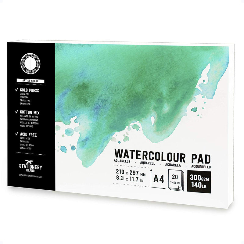 Stationery Island A4 Artist Watercolour Paper 300gsm 20 Pages