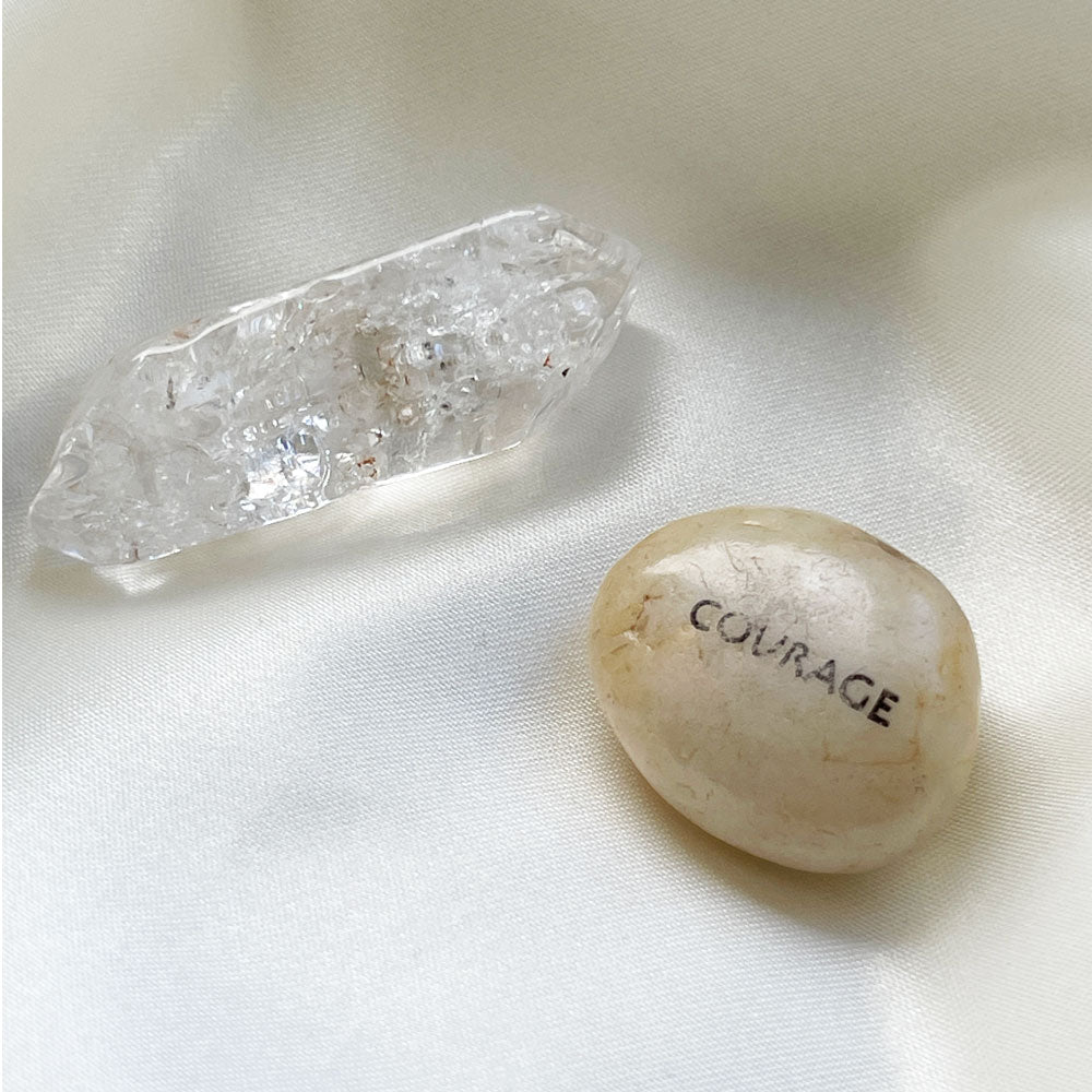 Crystal healing stones - Rock crystal and Courage