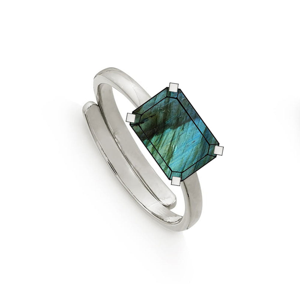 Delores Sarah Verity Adjustable Ring set with Labradorite