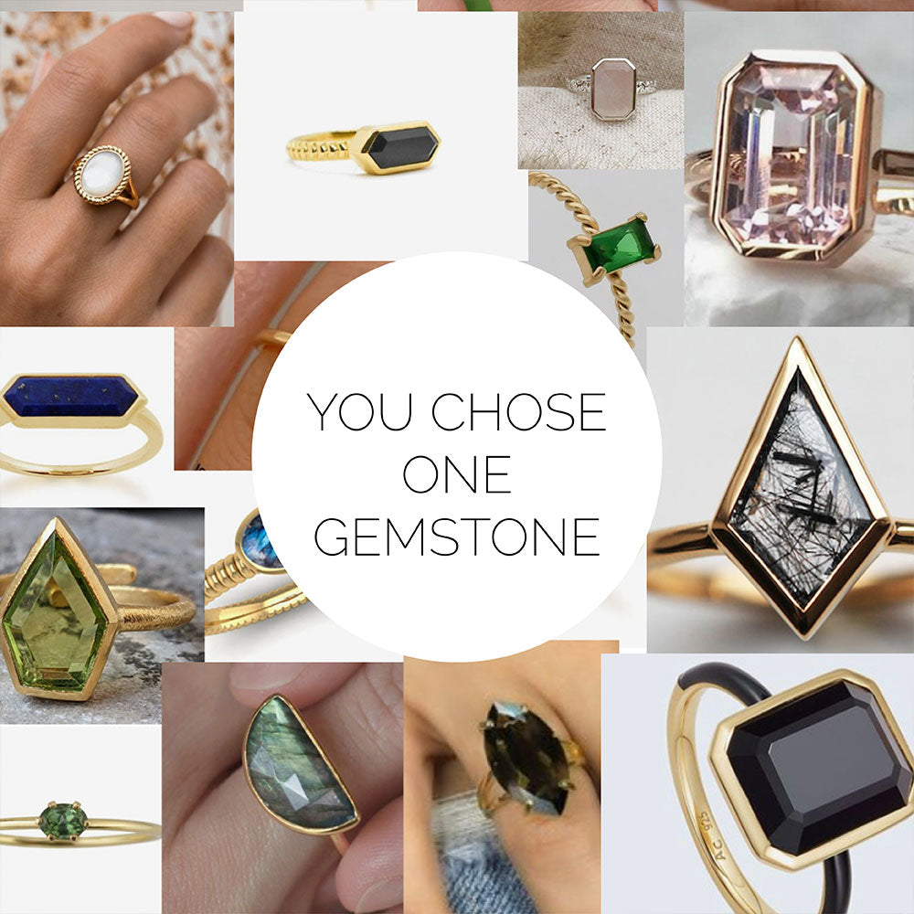 One gemstone style rings