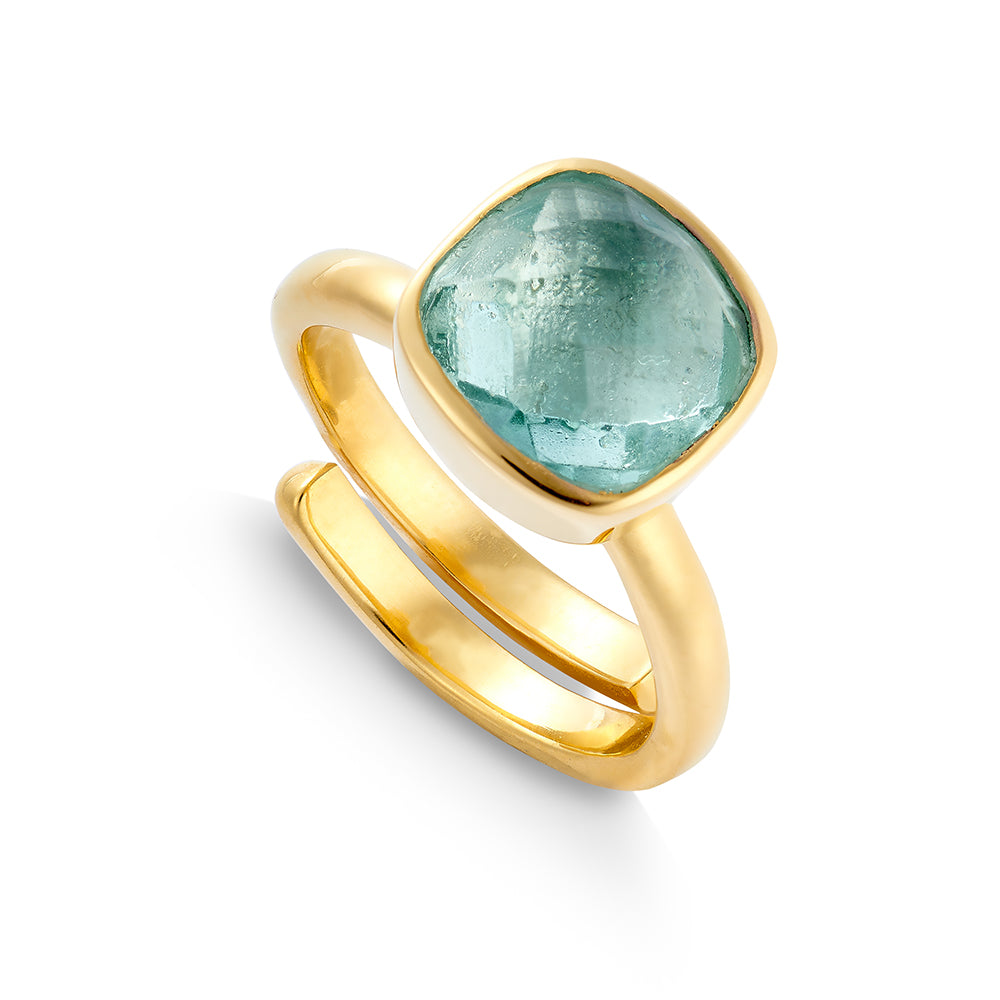 Green Marine Highway Star Adjustable Ring by Sarah Verity