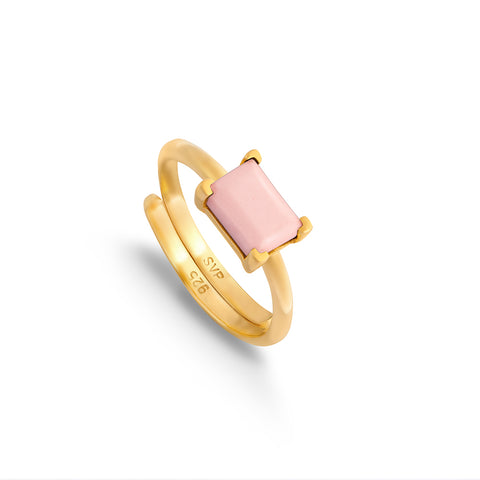 SVP Jewellery Indu Pink Opal gold adjustable ring
