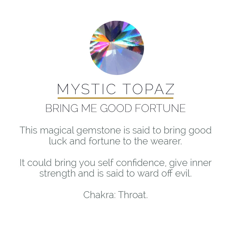 Sarah Verity crystal meaning Mystic Topaz for fame and fortune