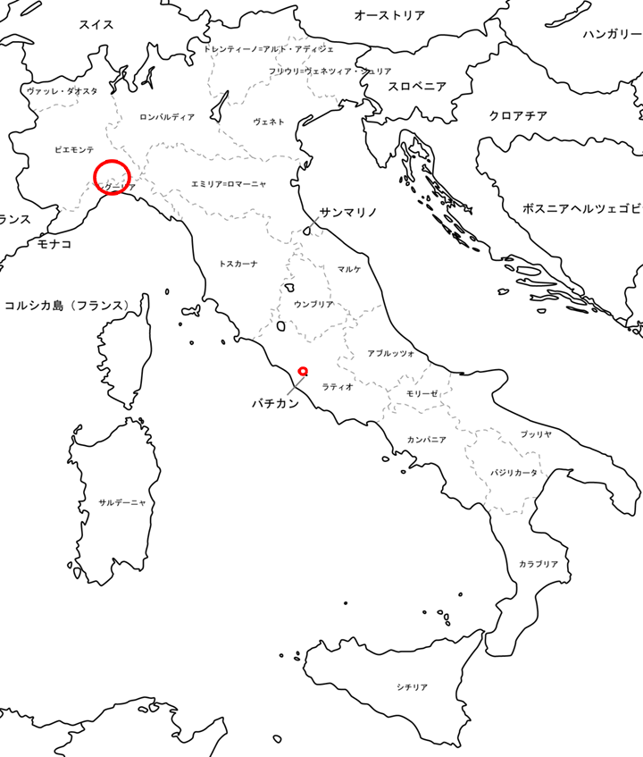 イタリアにおけるアフリカ豚熱発生地域