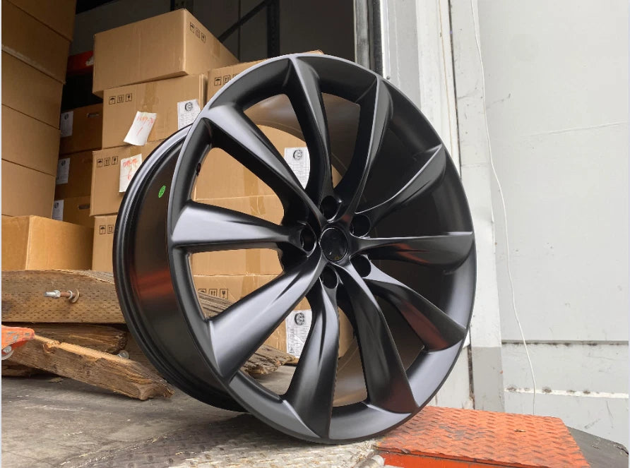 4 PCS 22" Matte Black Rims 5x120 Tesla Model S Model X 22x9 Set of 4