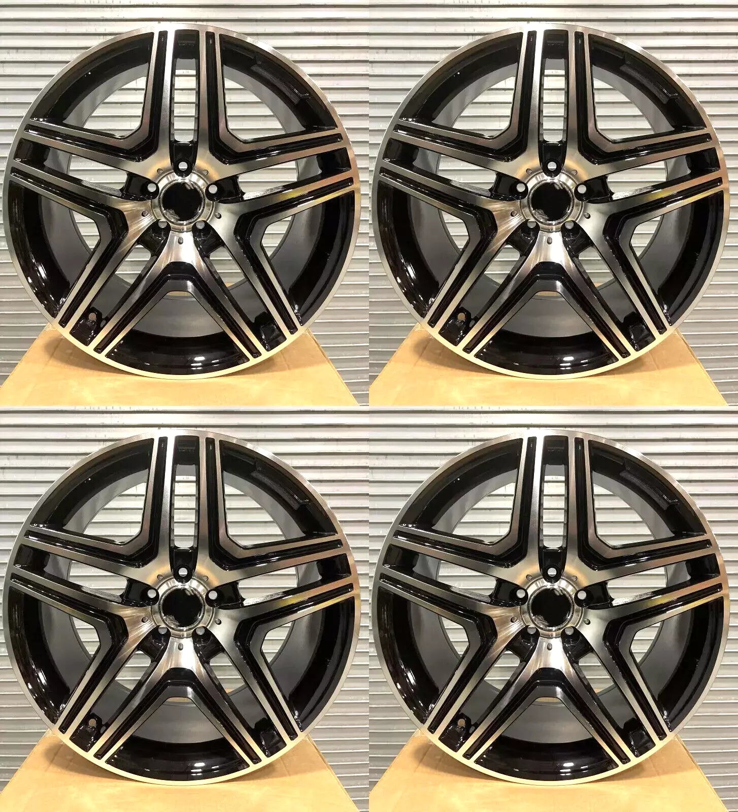 4 Pcs 22" Gloss Black Wheels For Mercedes ML GL GLS GLE ML63 GLE45 22x10 Rims