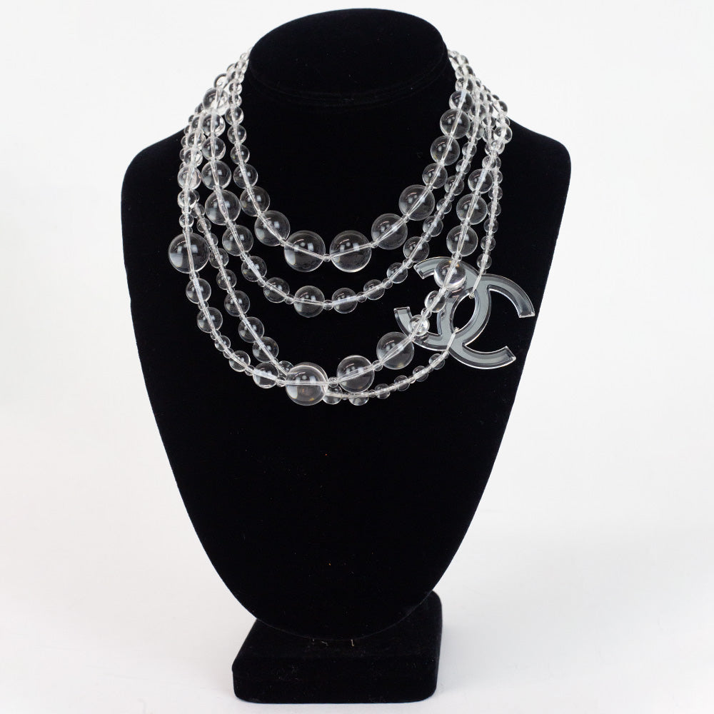 Chanel Clear Resin Layered Necklace | DBLTKE Luxury Consignment Boutique