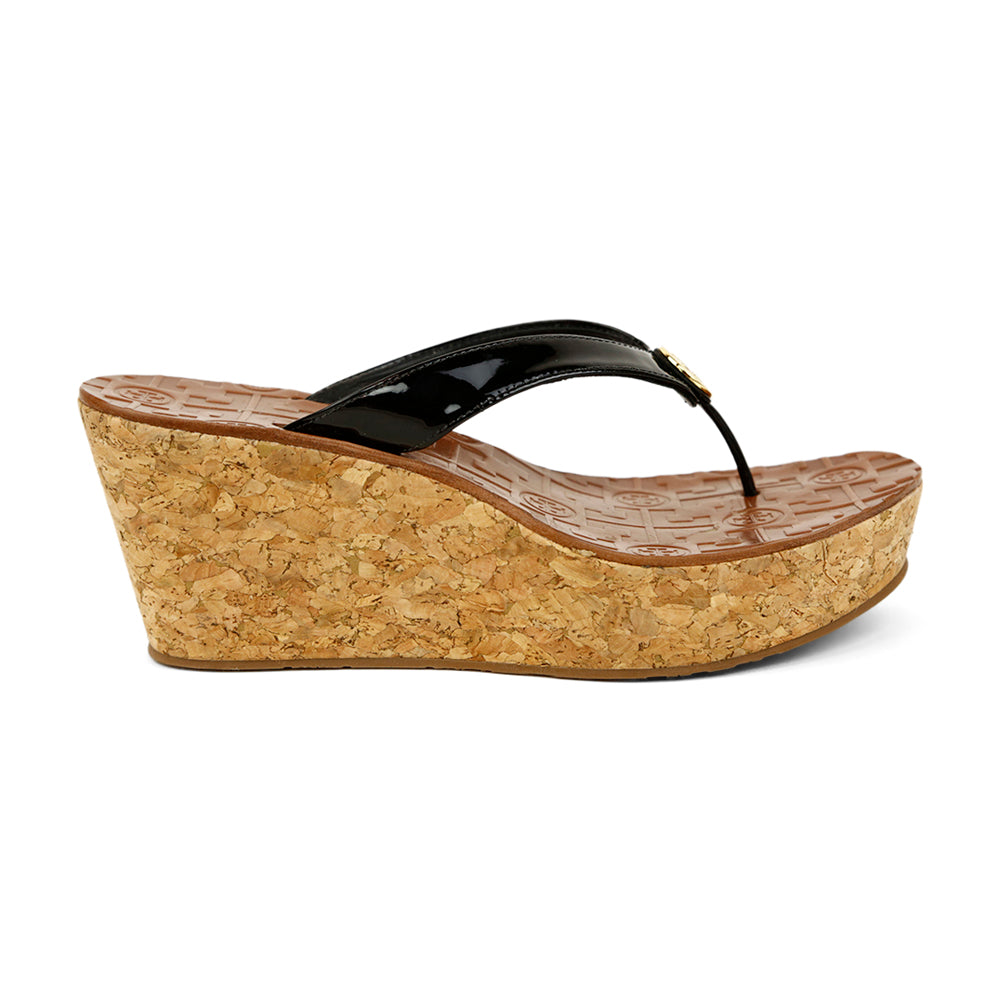 Tory Burch Cork Wedge Thong Sandals | DBLTKE Luxury Consignment Boutique