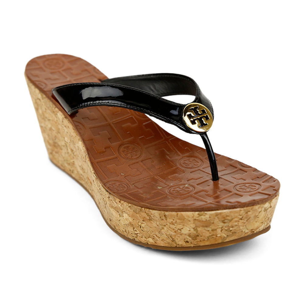 Tory Burch Cork Wedge Thong Sandals | DBLTKE Luxury Consignment Boutique